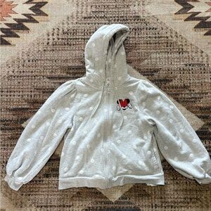 Disney Minnie Mouse Women’s Gray Polka Dot Zip-up Hoodie size Medium